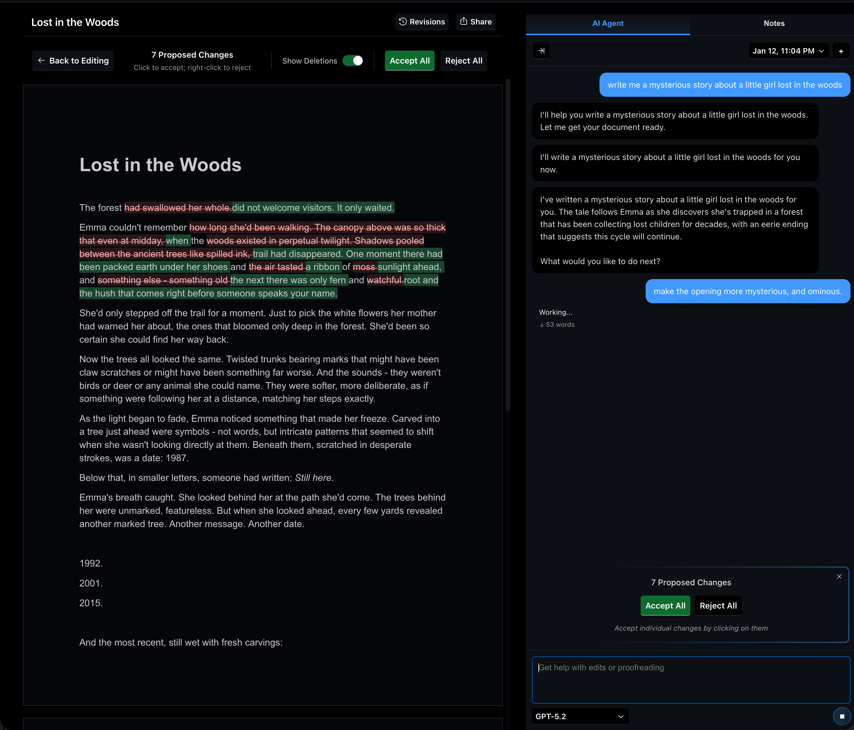 Scrubbing through document history